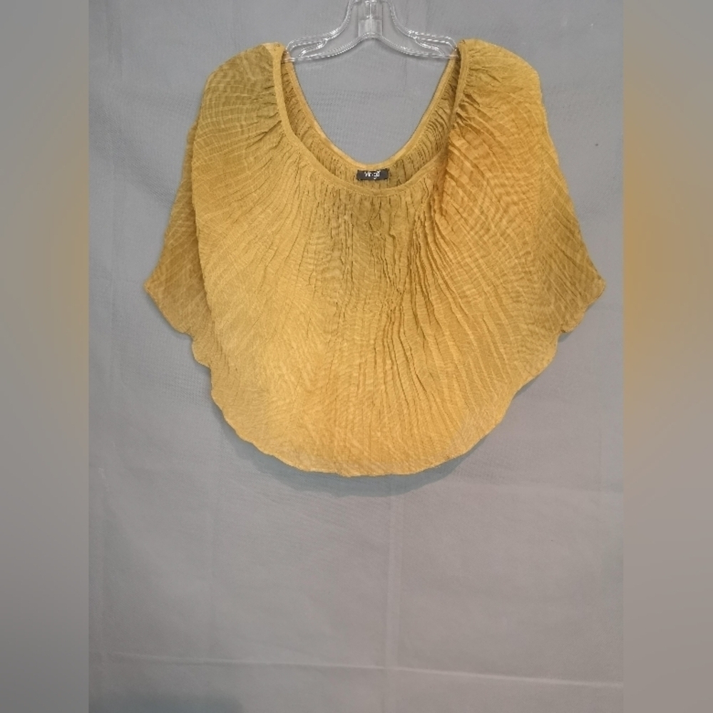 Vintage Yellow Pleated Boho Off-Shoulder Top ***HOST PICK***